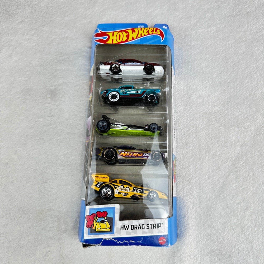 Hot Wheels HW Drag Strip 5-Pack‎ 1988 Ford T-Bird 62 Corvette Mustang Funny Car